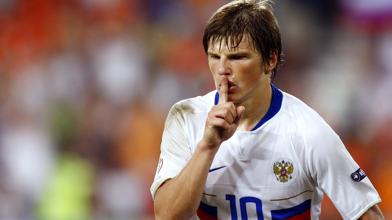 Andrei Arshavin Russian national team player on the field