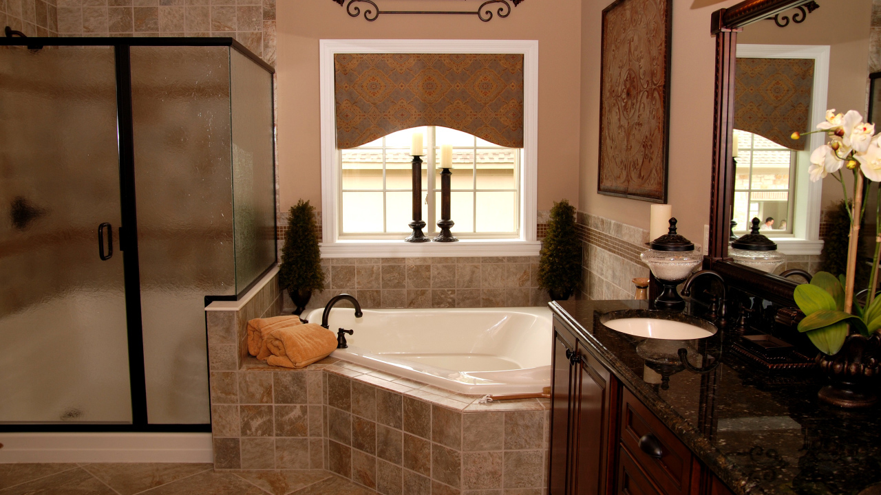 Ванная в коричневых тонах