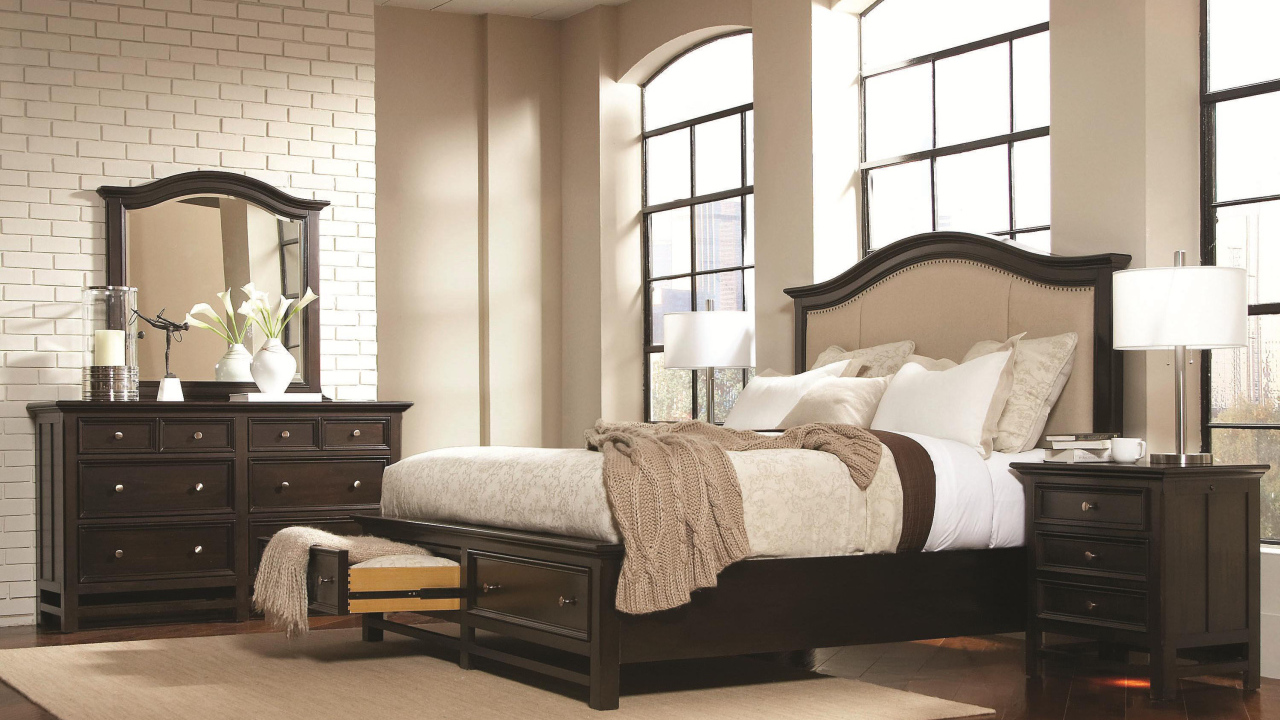 Бежевый цвет в спальне