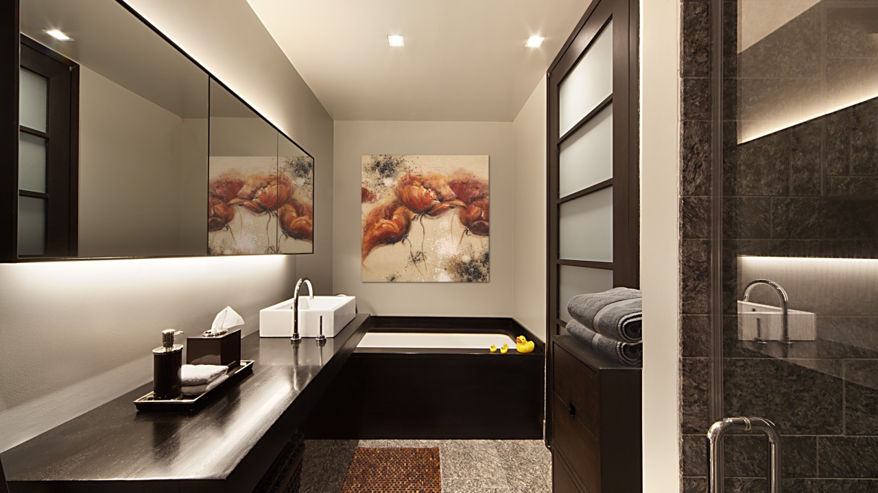 Светло коричневой оформление ванной