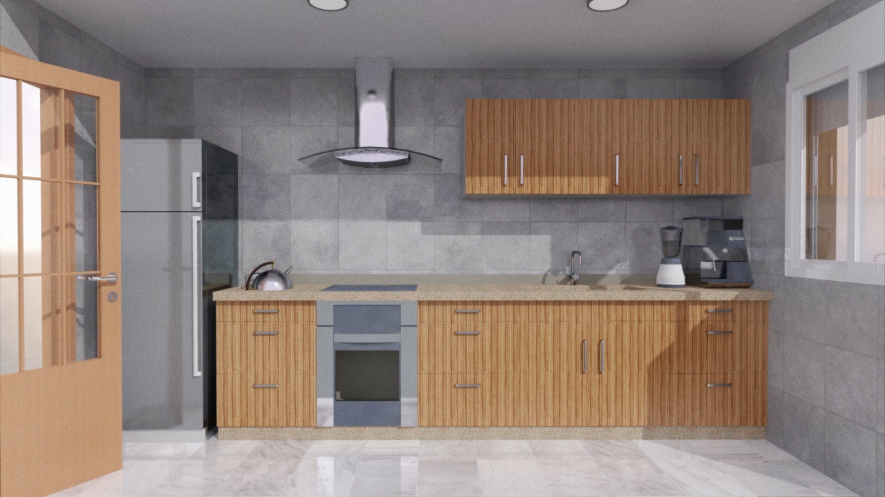 Мебель в кухне под дерево