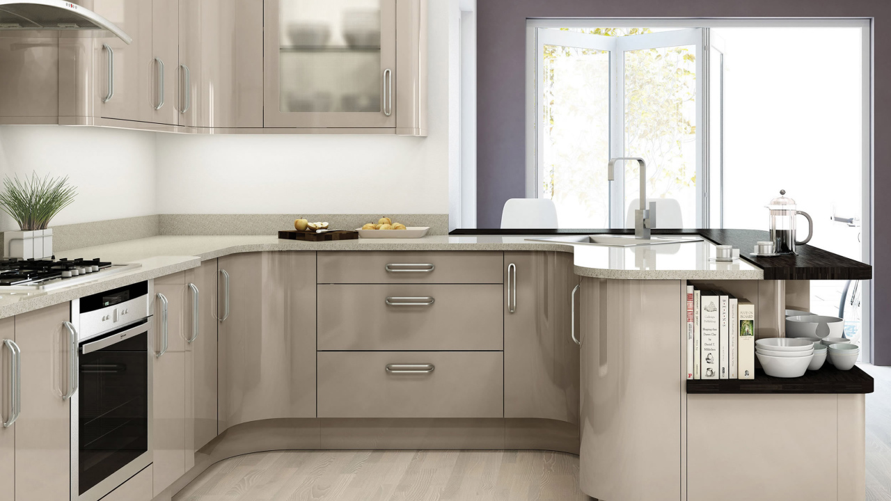 Серая мебель в кухне