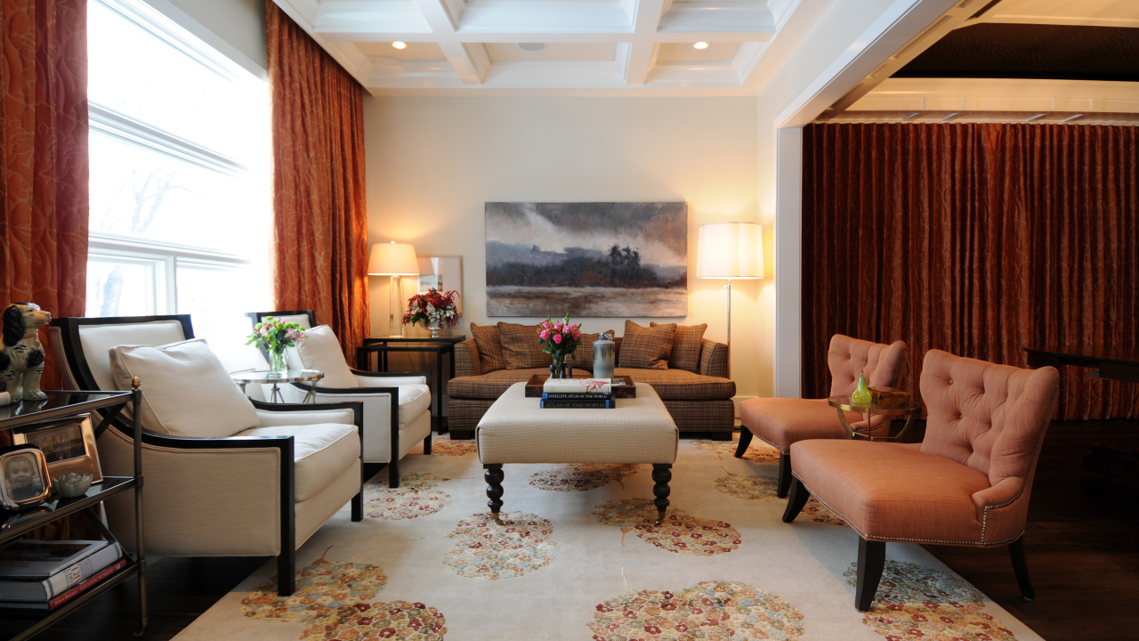 Большой ковер в гостиной