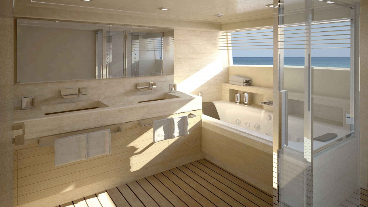 Солнце светит в окно ванной