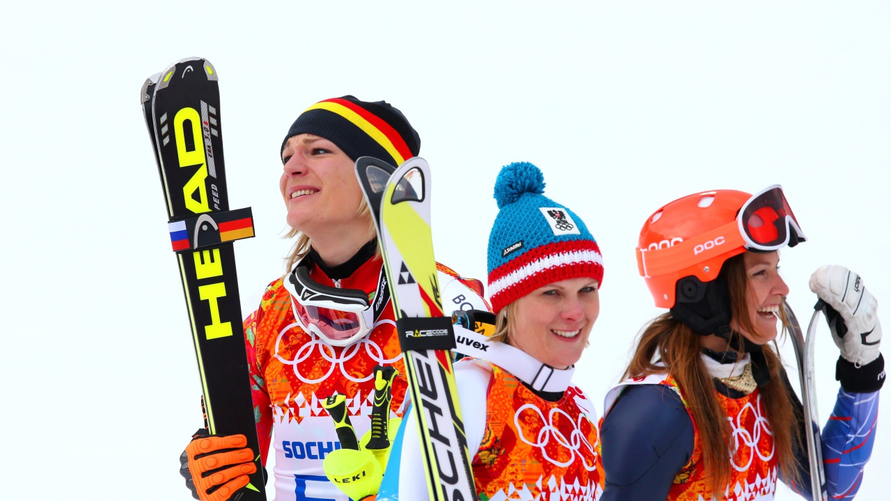Обладательница серебряной и бронзовой медали в дисциплине горные лыжи Николь Хосп на олимпиаде в Сочи