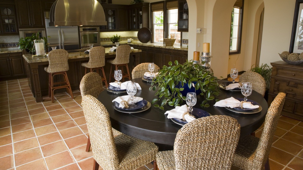 Плетеная мебель в столовой