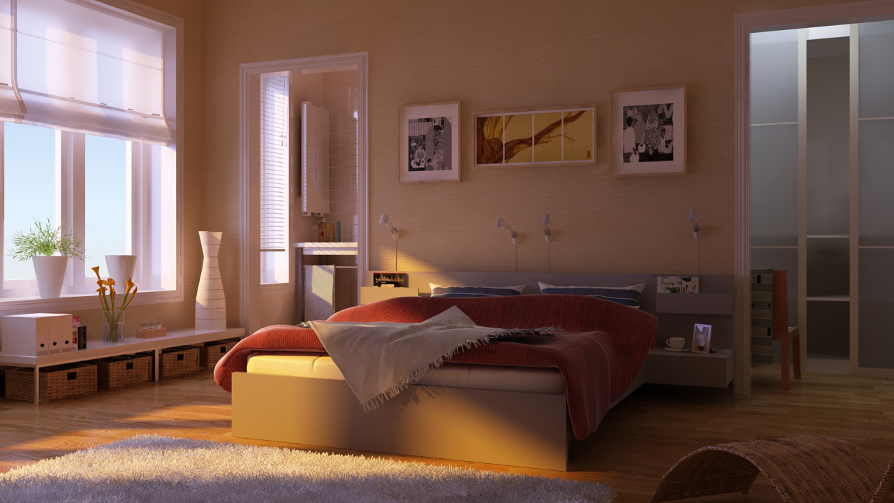 Спалня в стиле крем