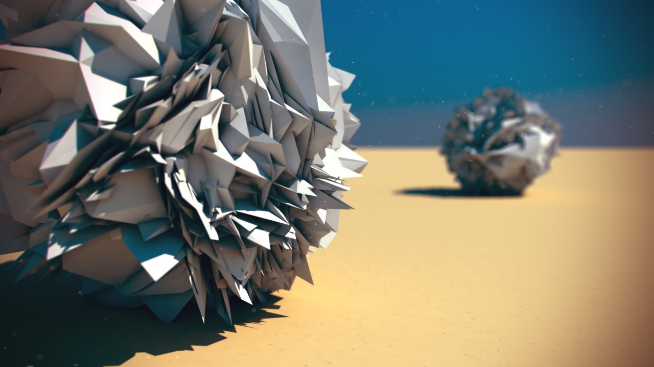 Шары из бумаги в пустыне