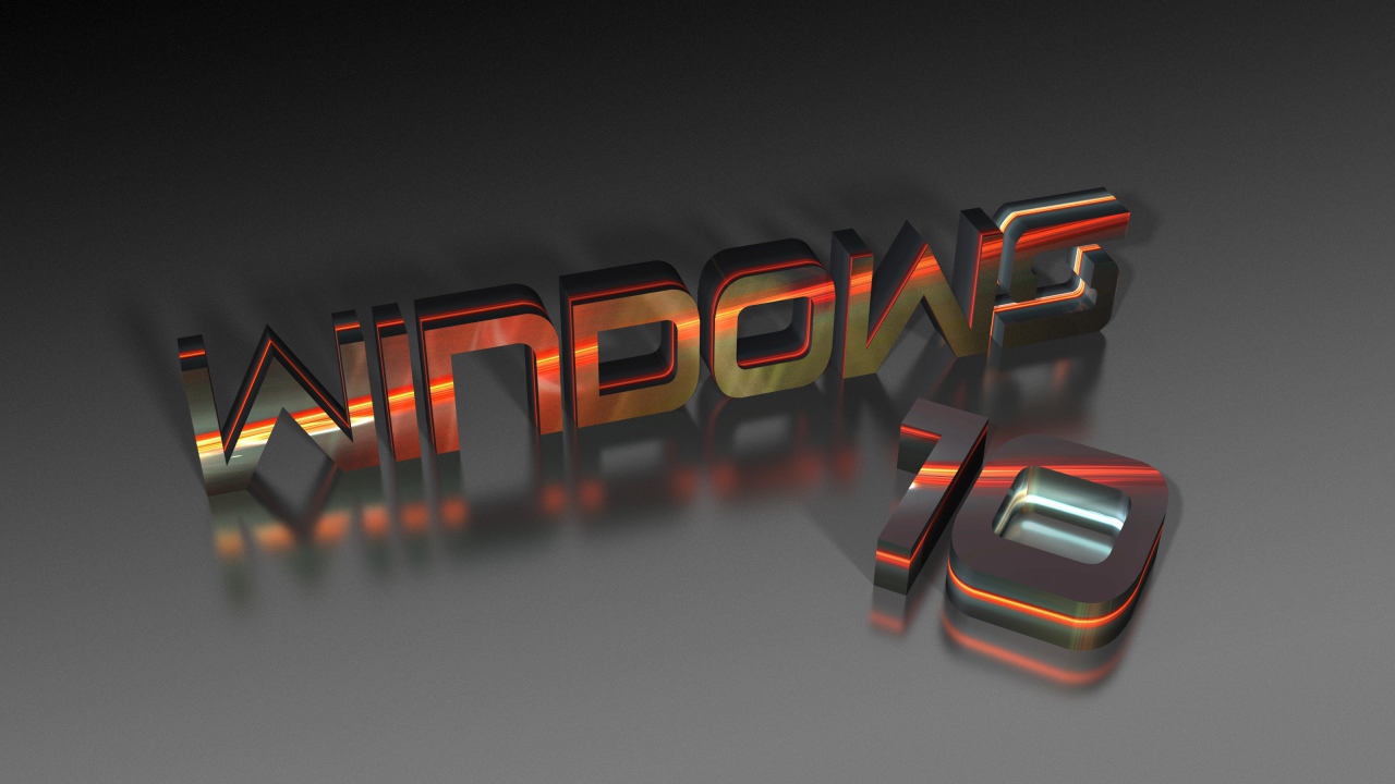 Надпись Windows 10, 3Д графика