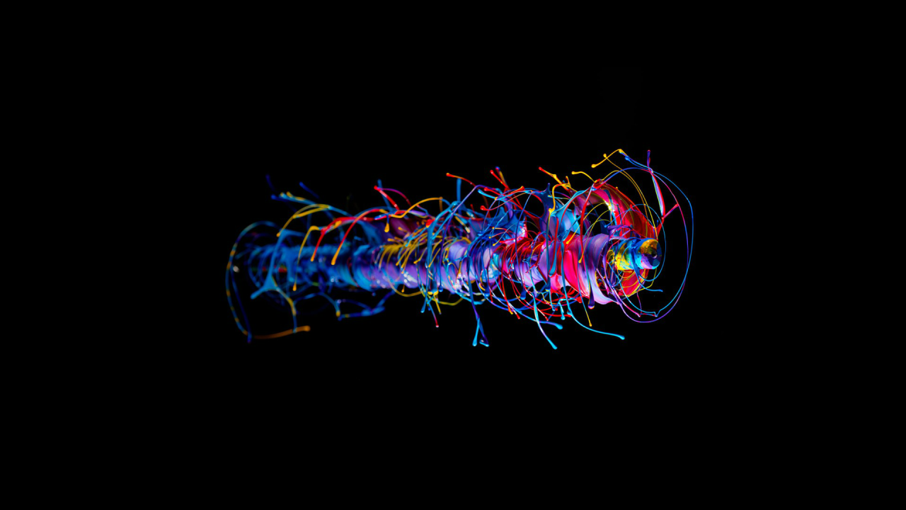 Красочная абстракция на черном фоне