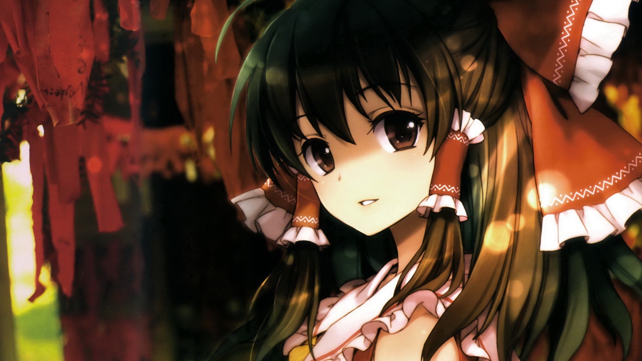 Девушка аниме Hakurei Reimu