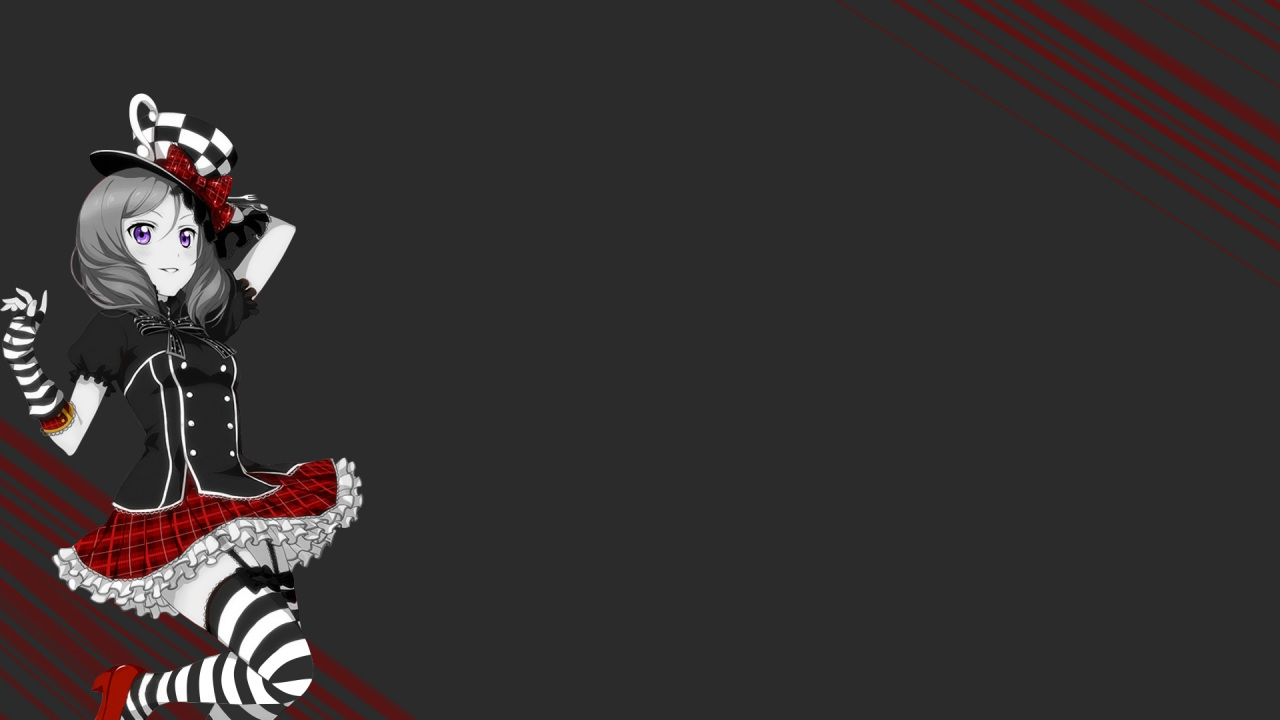 Аниме девушка в клетчатом цилиндре