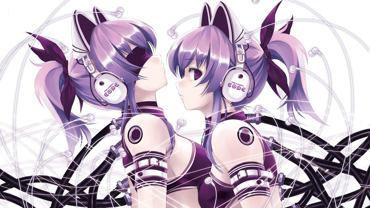Аниме девушки подключены к кабелям