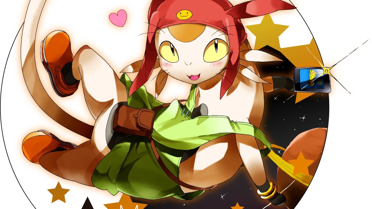 Милый кот из аниме Космический Денди