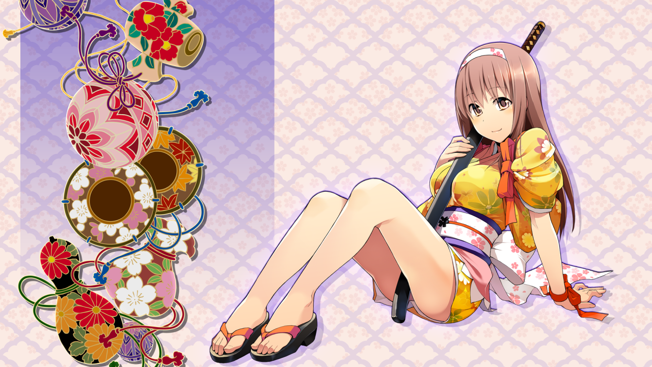 Девушка с катаной в аниме Onigirl