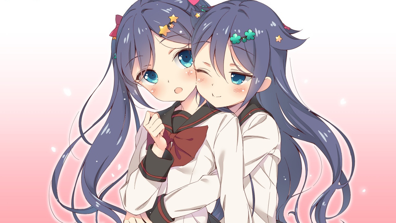 Девушки близнецы в аниме