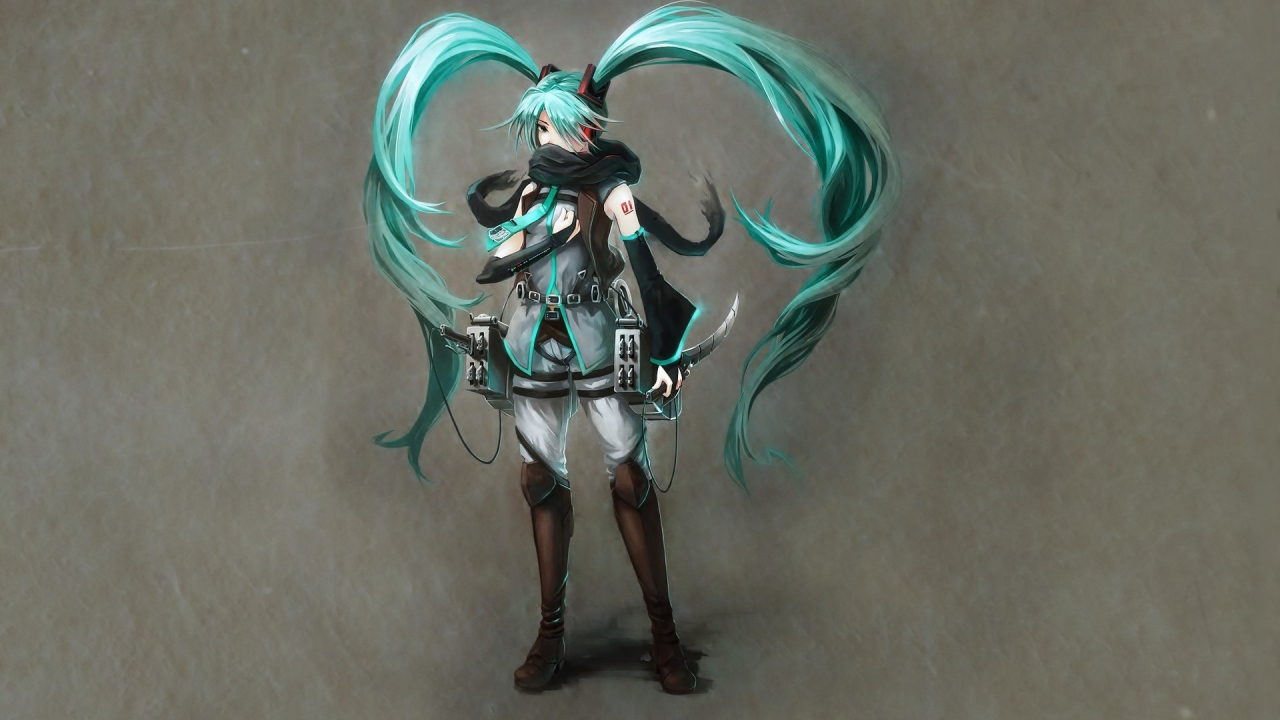 Зеленоволосая девушка из аниме Атака Титанов