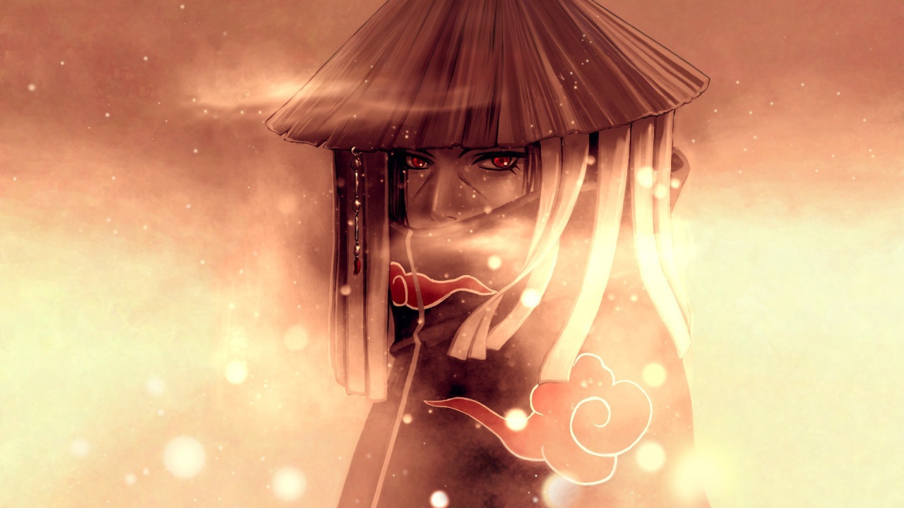 Герой аниме Uchiha Itachi в шляпе