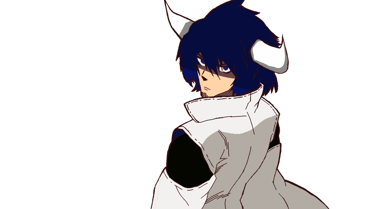 Герой аниме Akame ga Kill с рогами