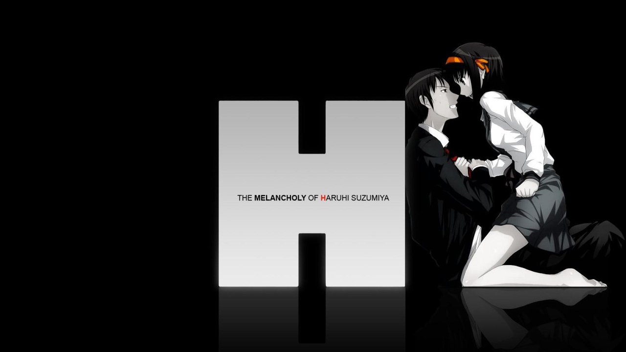 Парень и девушка из аниме Меланхолия Харухи Судзумии