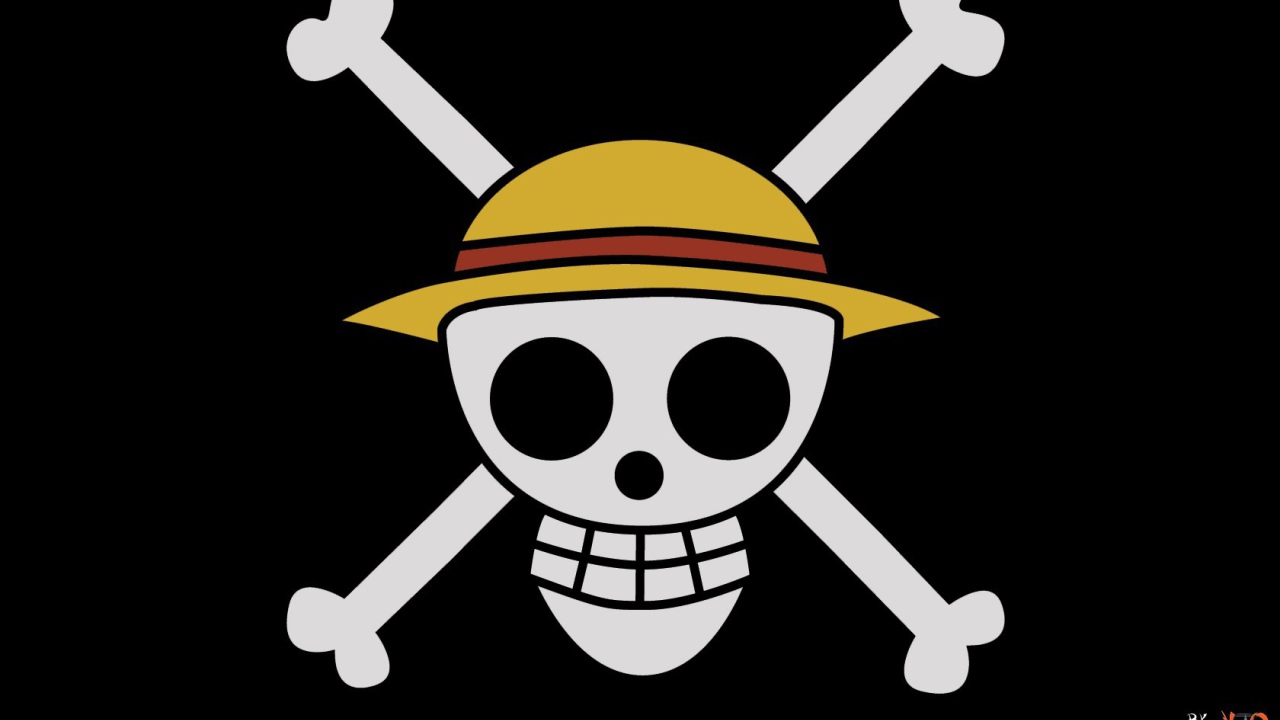 Пиратский символ на черном фоне в аниме Большой куш