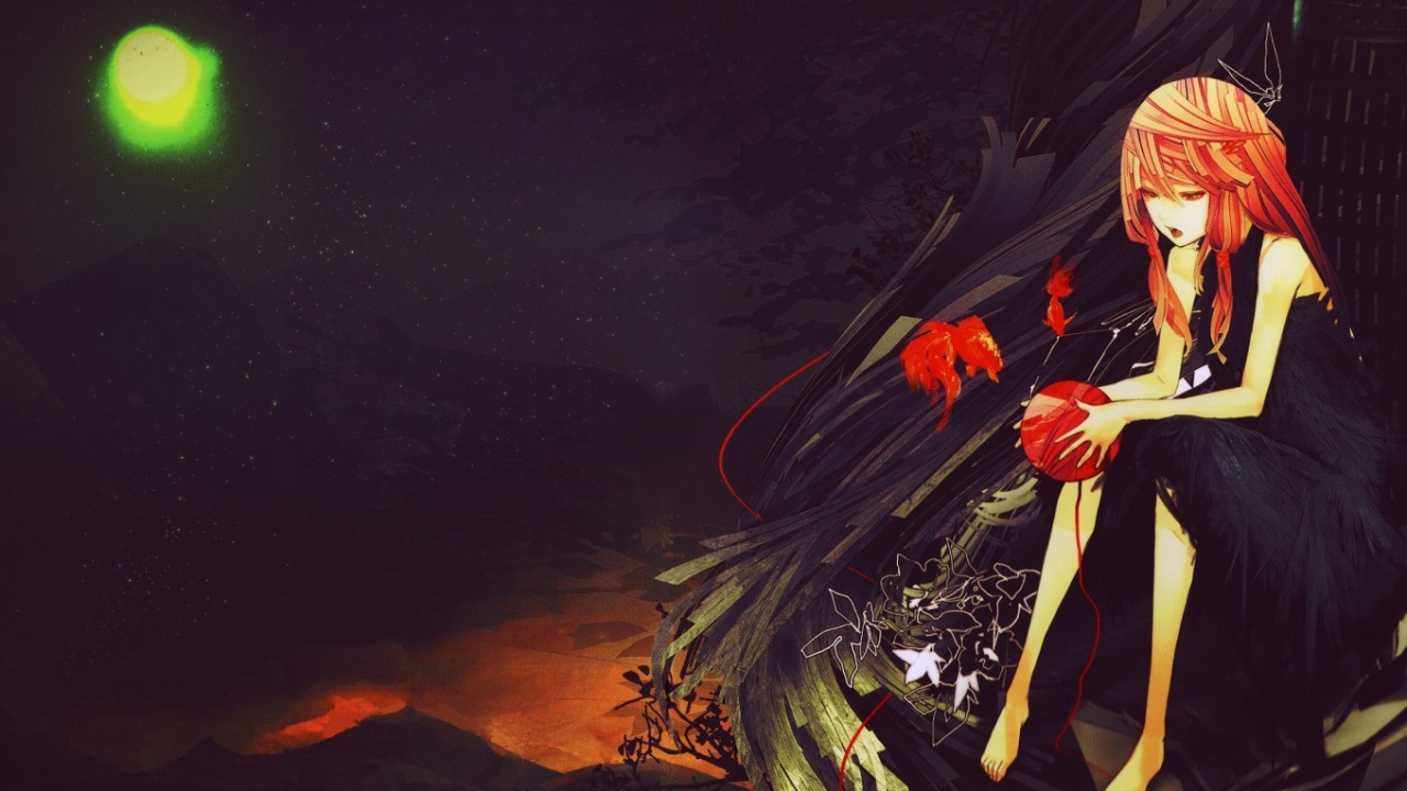 Рыжая девушка в аниме Guilty Crown