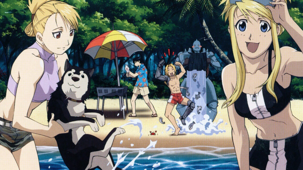 Отдых у бассейна в аниме Стальной алхимик