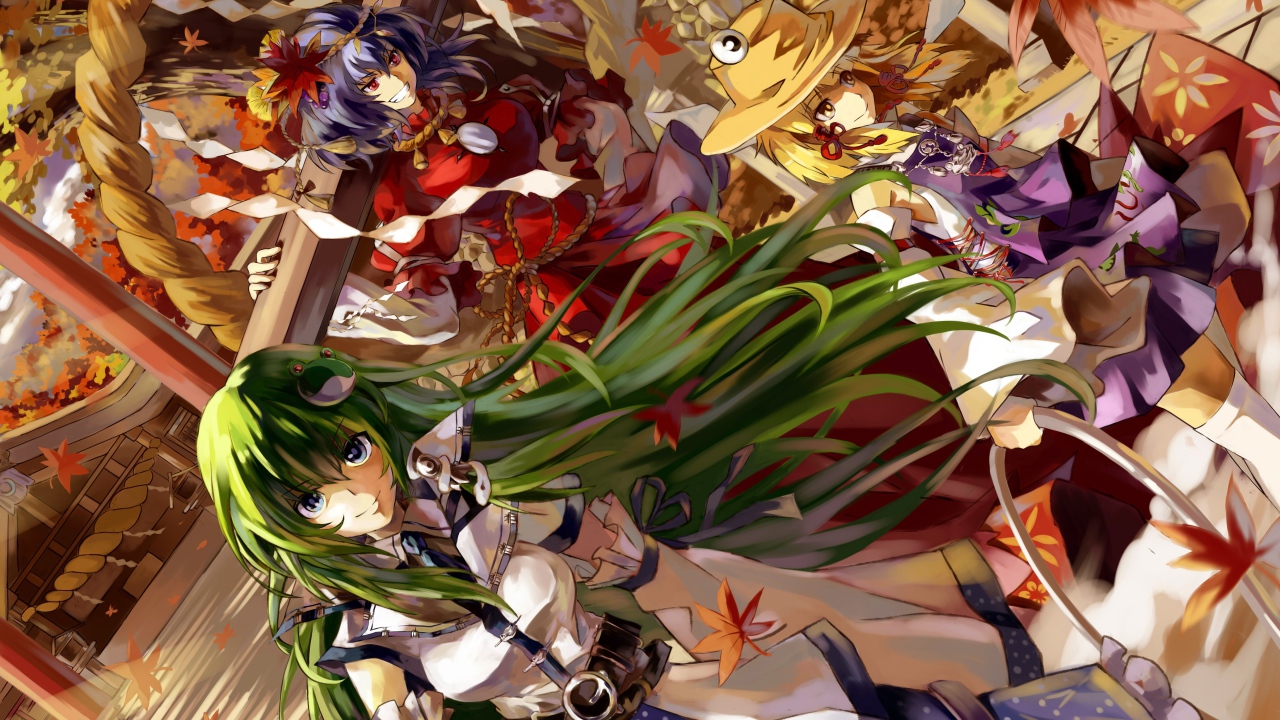 Зеленоволосая Сувако Мория из аниме