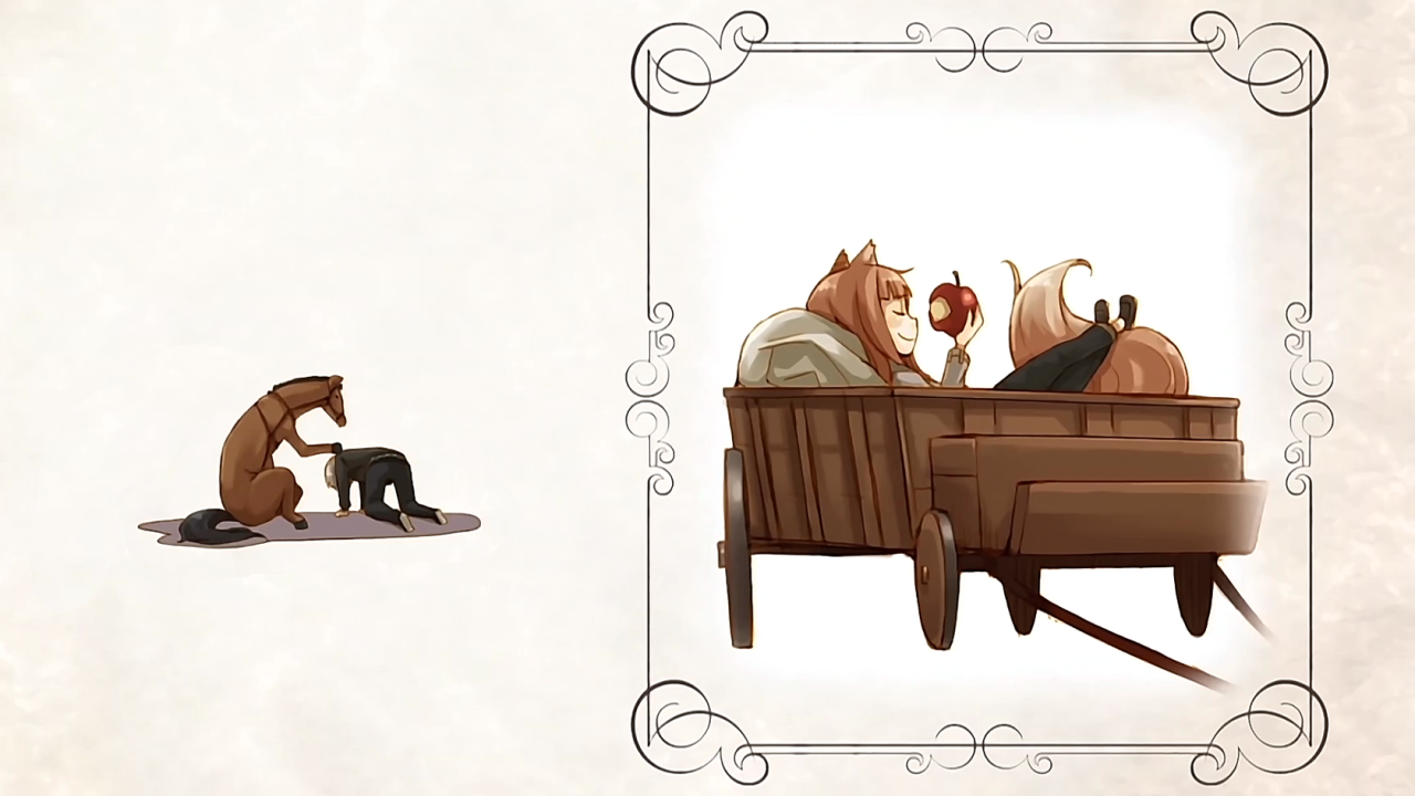 Телега в аниме Волчица и пряности