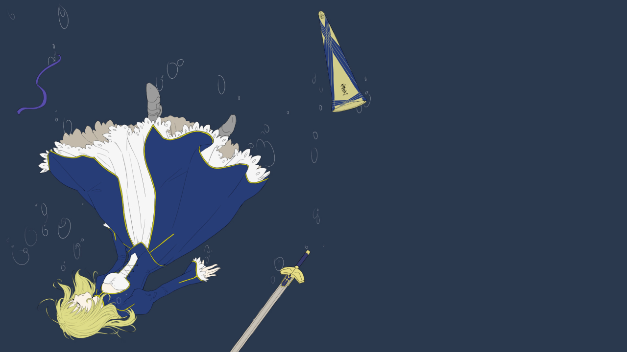 Поверженная Сайбер в аниме Ночь прибытия