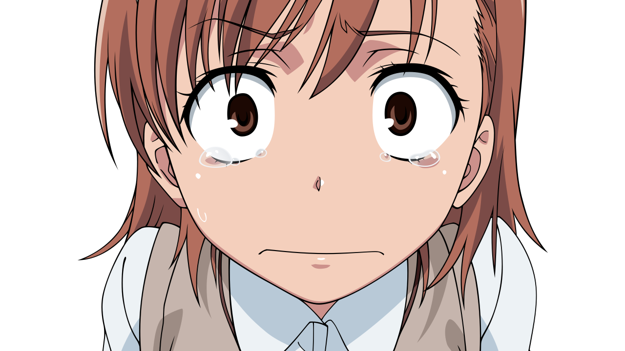 Испуганная девушка из аниме To Aru Kagaku no Railgun