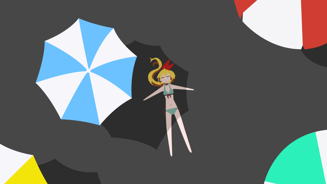 Девушка под зонтом в аниме Притворная любовь