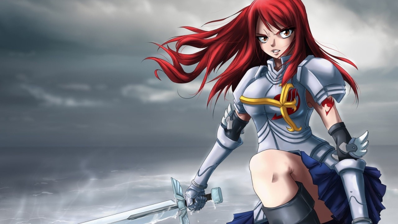 Девушка воин из аниме Сказка о хвосте феи