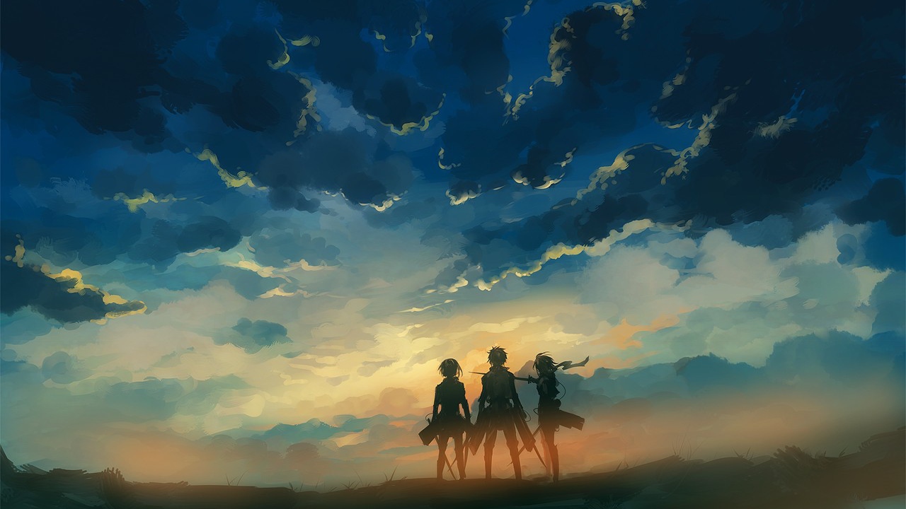 Три героя аниме Атака Титанов