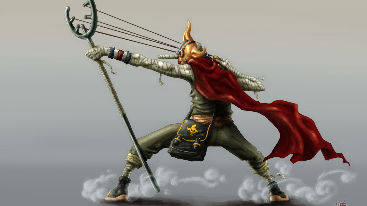 Юсуп стреляет из рогатки в аниме Большой куш