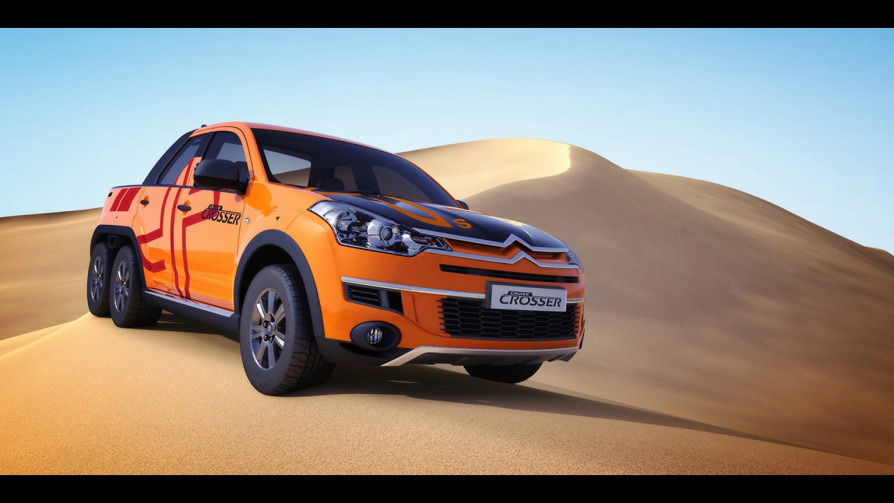 Трехосный пикап Ситроен в пустыне