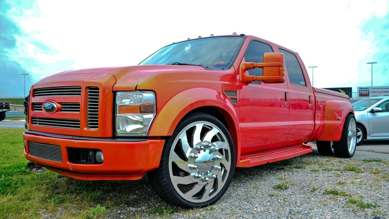 Powerful Red Ford F-350