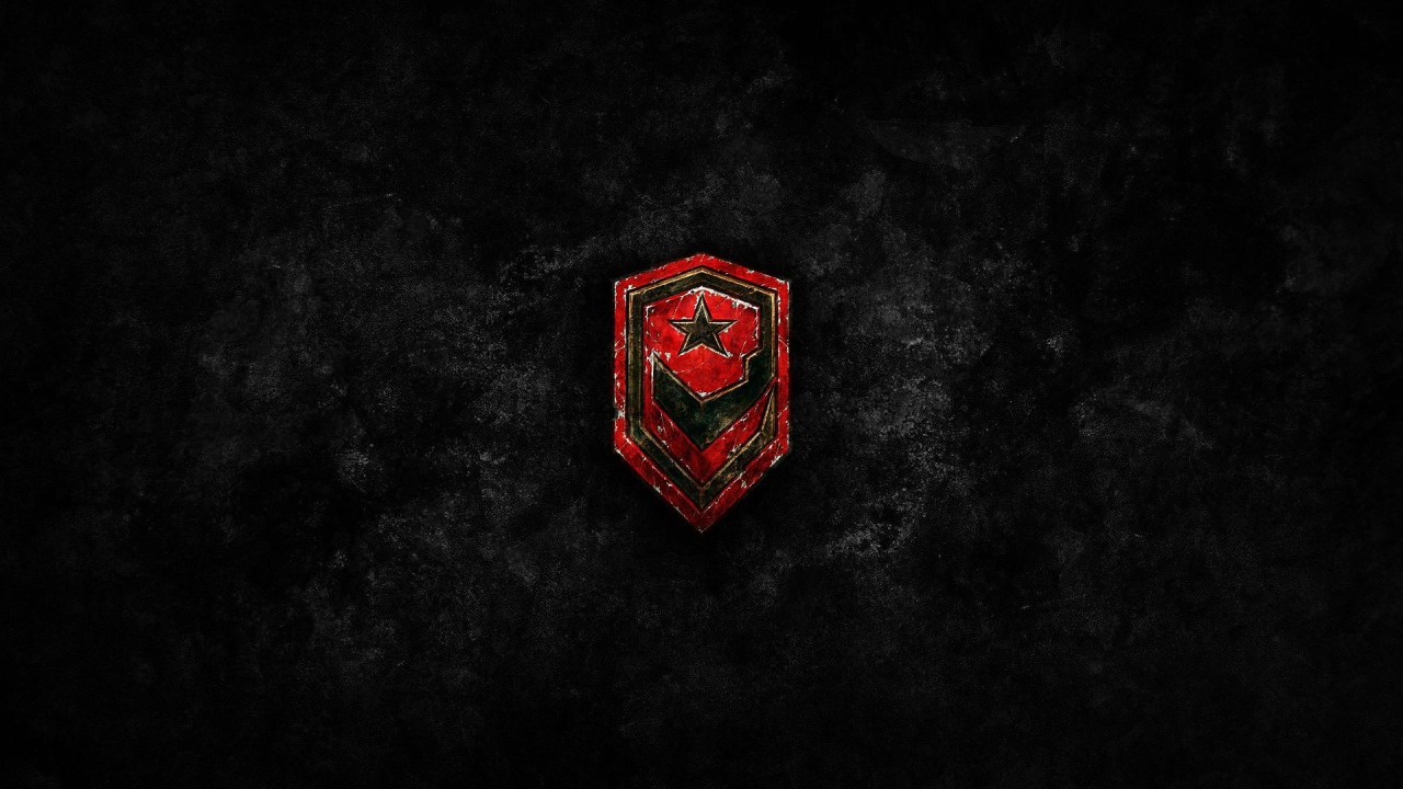 Красный значок из Starcraft II, черный фон