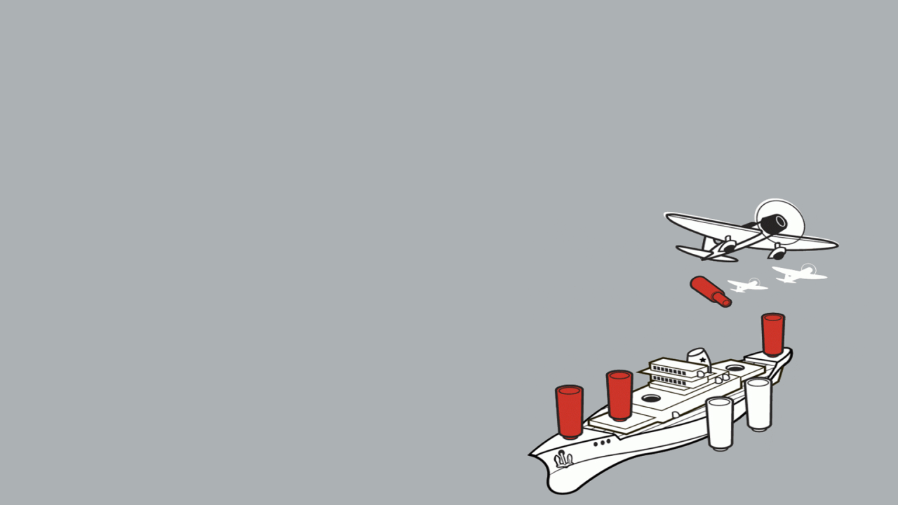 Самолет и корабль, серый фон