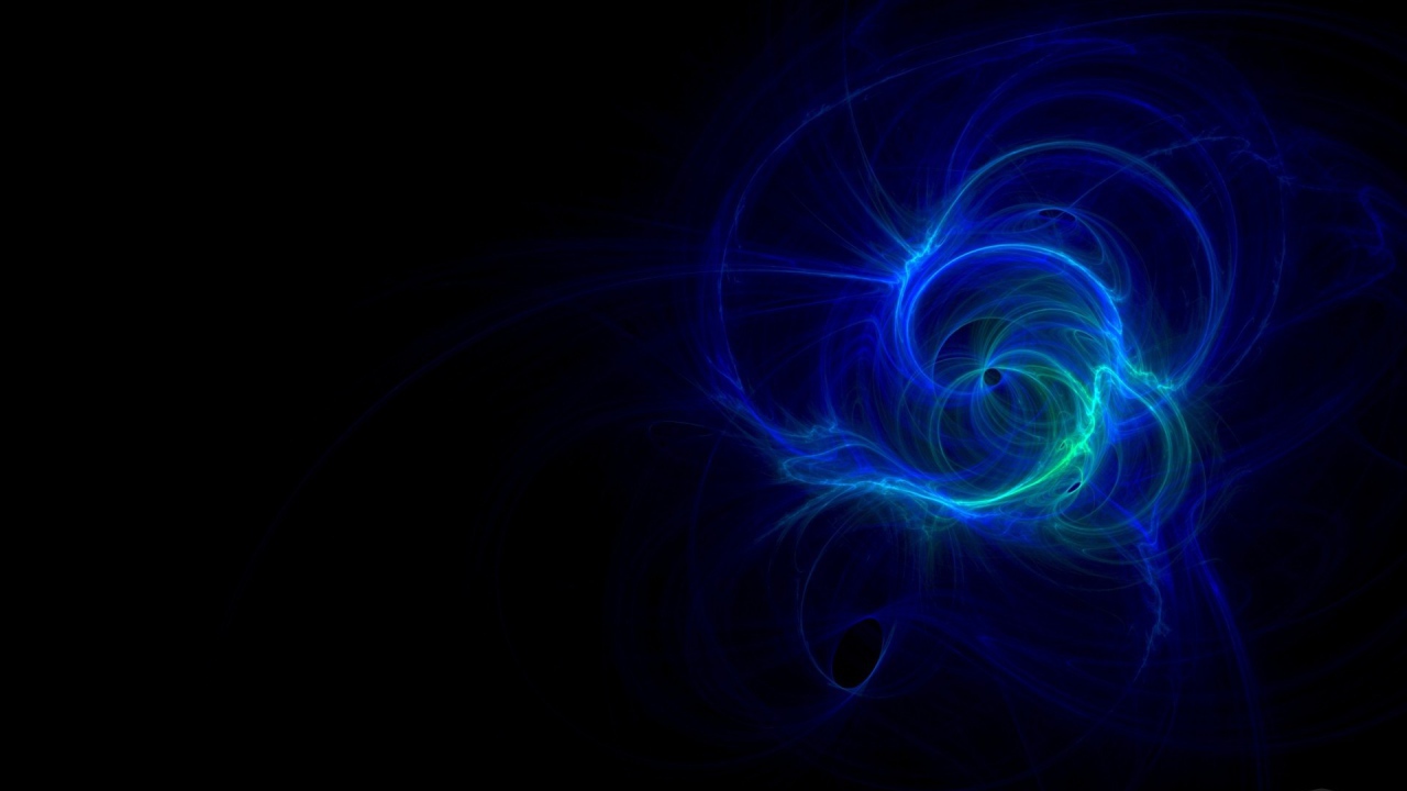 Голубой вихрь на черном фоне