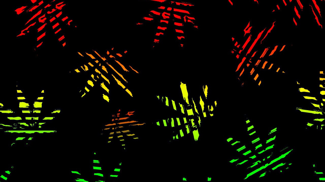 Яркие листья, черный фон