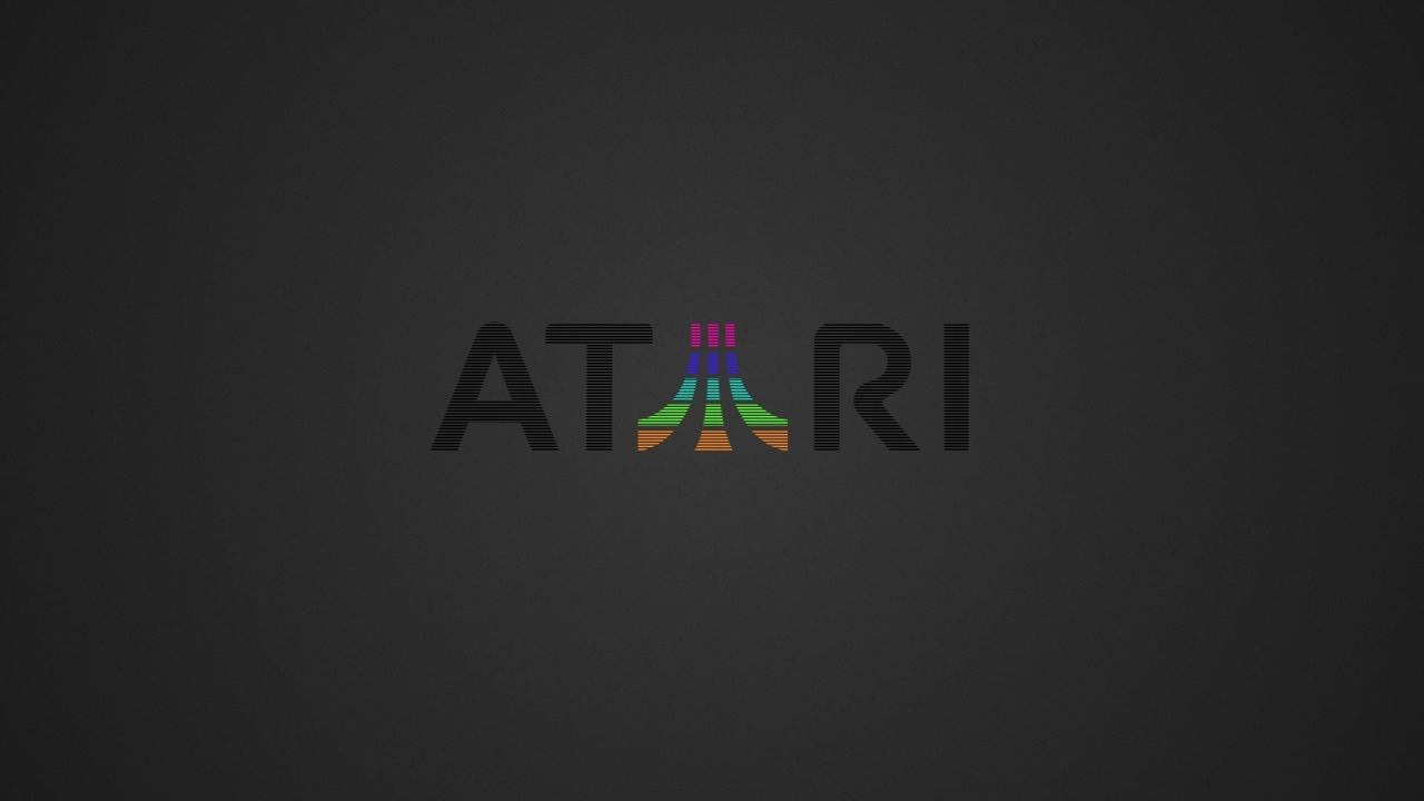 Надпись Atari, серый фон