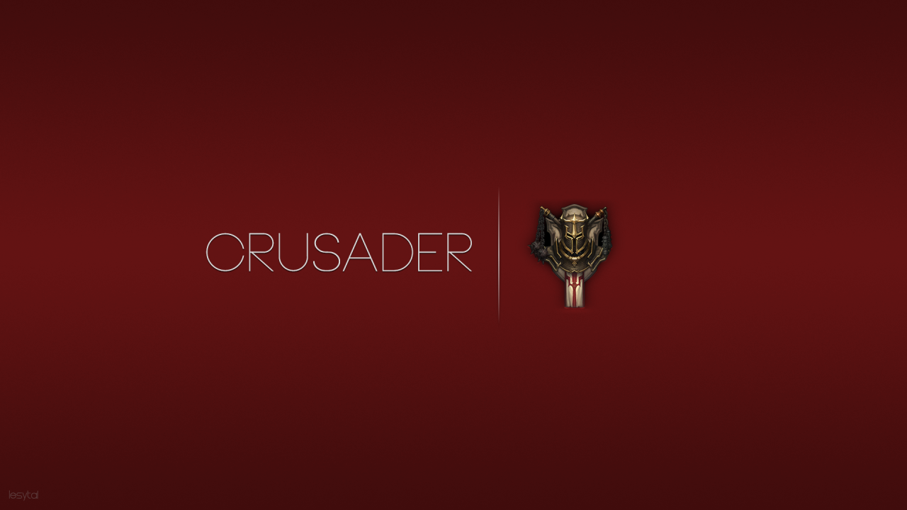 Крусадер из игры Diablo 3, красный фон