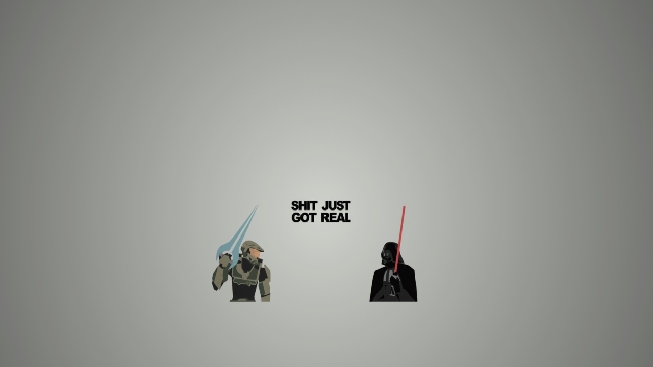 Дарт Вейдер и Мастер Чиф, серый фон