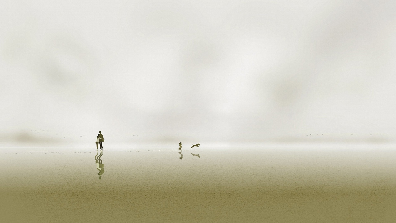 Семья с собакой на белом фоне