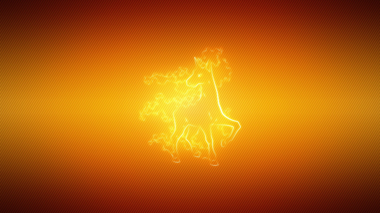 Огненный конь, оранжевый фон