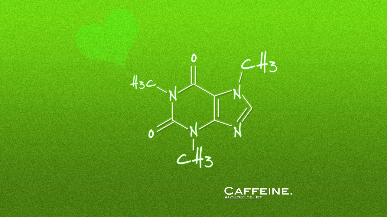 Формула кофе, зеленый фон