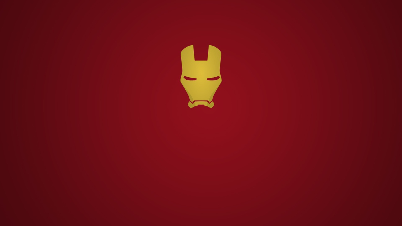 Золотая маска Железного человека, красный фон