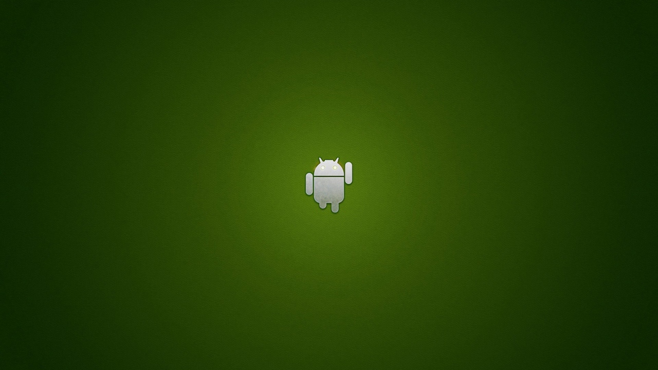 Серый андроид на зеленом фоне