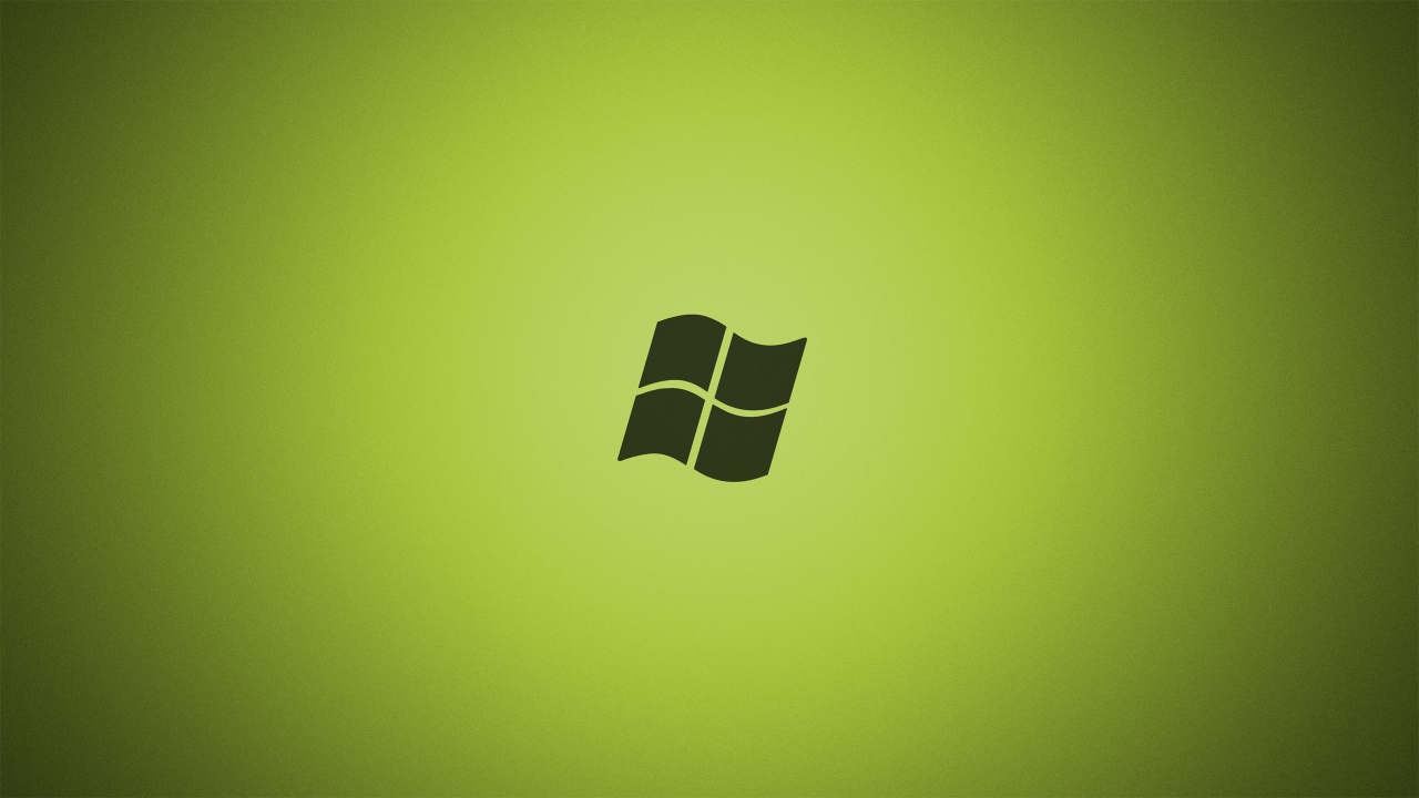 Серый логотип Майкрософт, зеленый фон